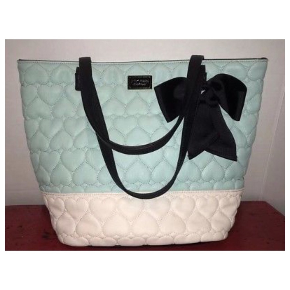 Betsey Johnson Mint 'Be Mine' Large Bow Handbag!